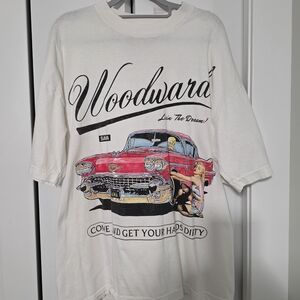 SANA DETROIT White Graphic Tee with Black Accents